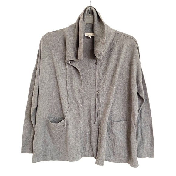 Eileen Fisher Peruvian Flannel Cardigan Gray Size XS - Picture 3 of 7